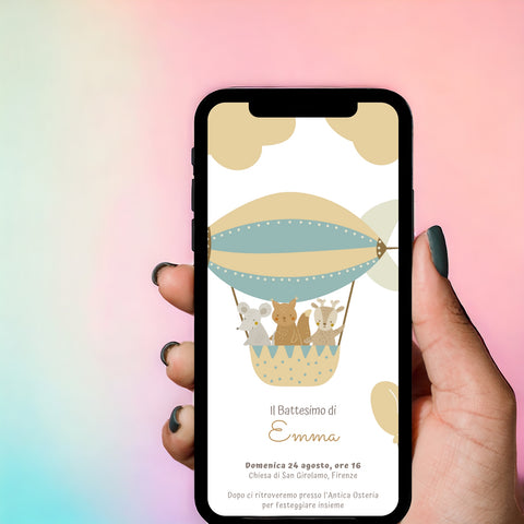 Invito digitale personalizzato per Battesimo, Compleanno