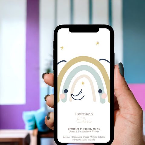 Invito digitale personalizzato per Battesimo, Compleanno